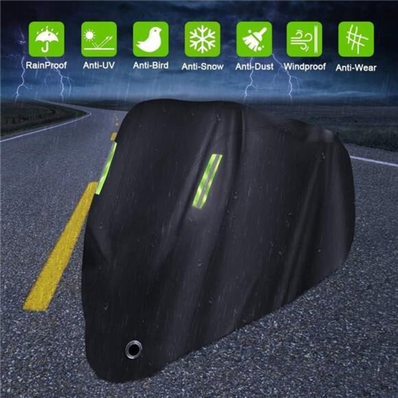Motorcycle Cover All Season,Universal Weather Quality Waterproof Sun Outdoor - Picture 6 of 8